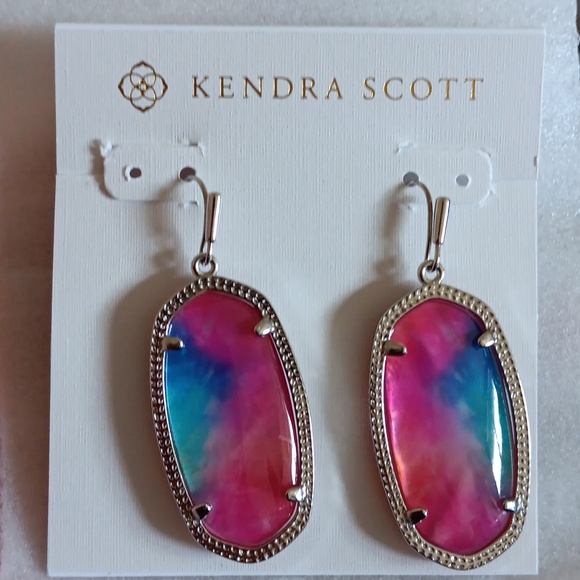 New Kendra Scott Elle Watercolor Illusion Drop Earrings - Picture 2 of 6